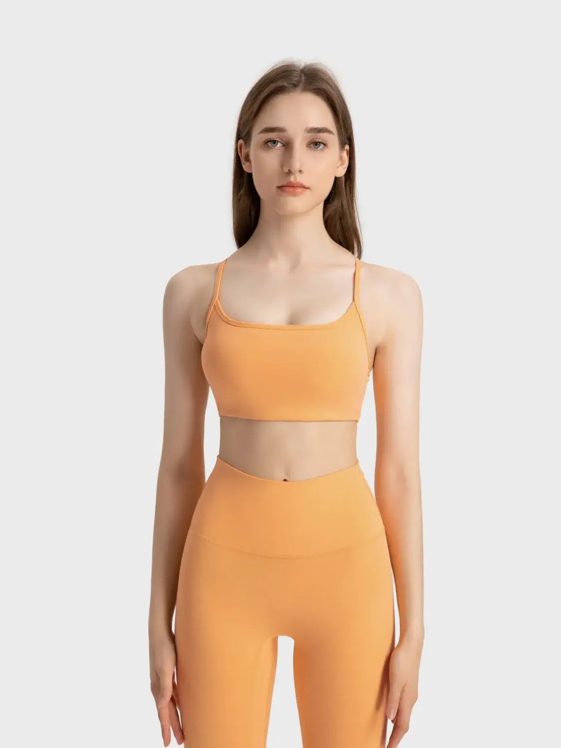 Millennia Crisscross Back Scoop Neck Active Cami with Detachable Chest Pads - Trendsi - Flyclothing LLC