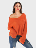 Perfee V-Neck Dropped Shoulder Long Sleeve Sweater - Trendsi