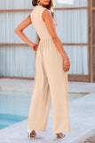 Mock Neck Sleeveless Wide Leg Jumpsuit - Trendsi - Flyclothing LLC