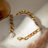 Stainless Steel Chain Pearl Anklet Bracelet - Trendsi - Flyclothing LLC