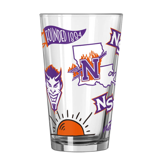 Northwestern State 16oz Native Pint Glass - Logo Brands - Flyclothing LLC