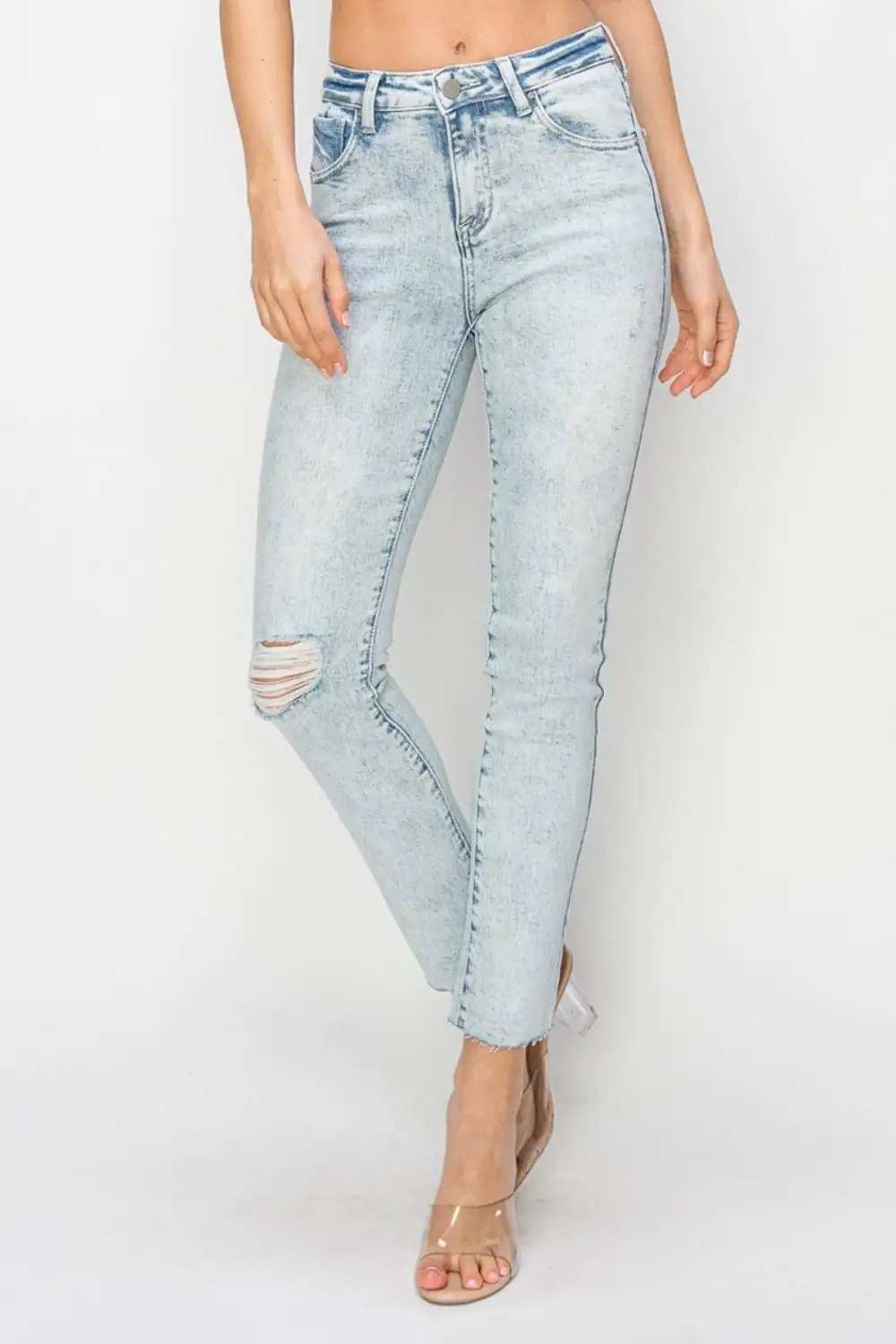 Risen Full Size High Rise Distressed Skinny Jeans - Trendsi - Flyclothing LLC