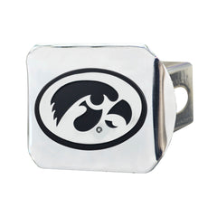 Iowa Hawkeyes Chrome Metal Hitch Cover with Chrome Metal 3D Emblem - Iowa