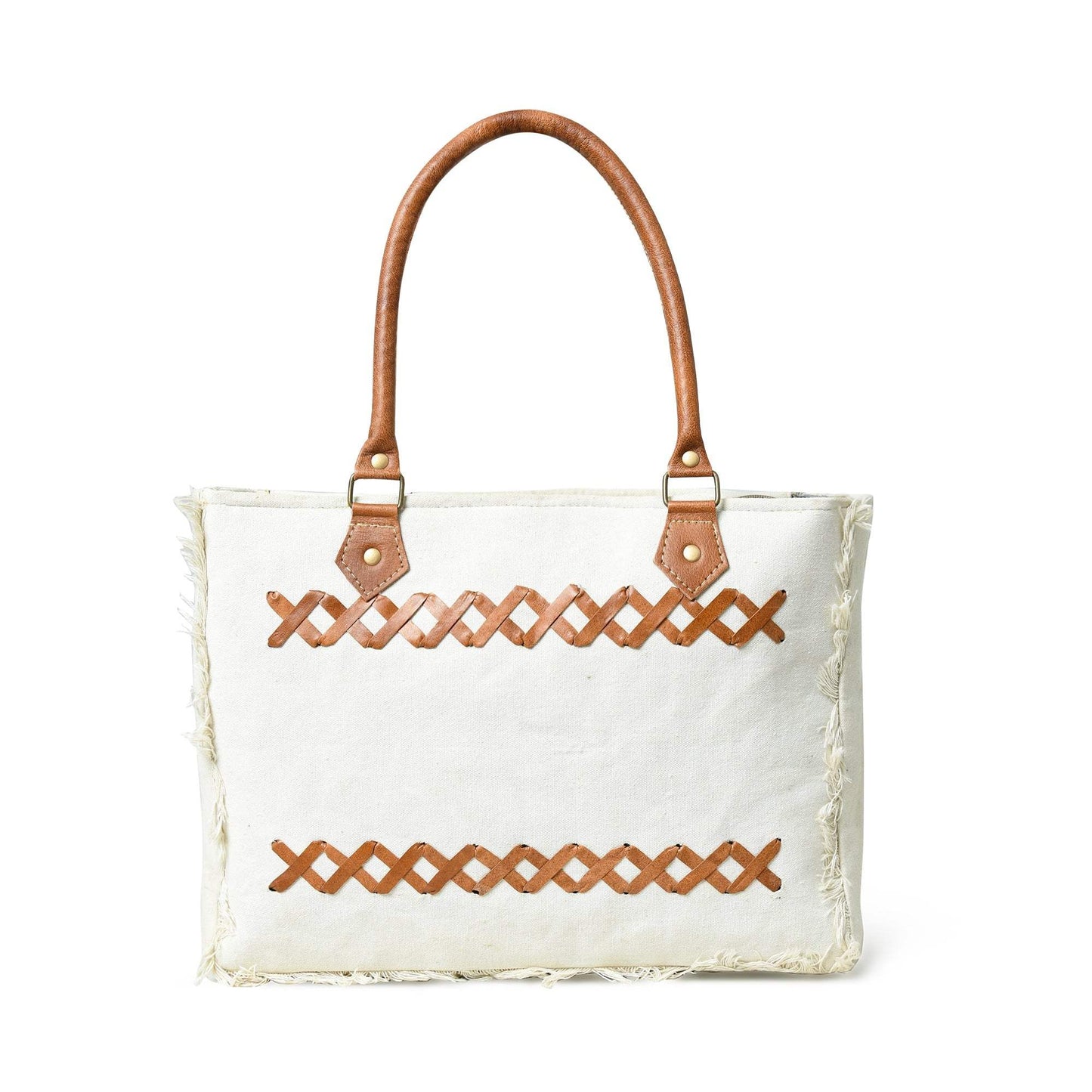 Urban Zigzag Canvas Shopper's Tote - Classy Leather Bags - Flyclothing LLC