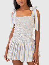 Smocked Tie Shoulder Cami and Shorts Set - Trendsi - Flyclothing LLC