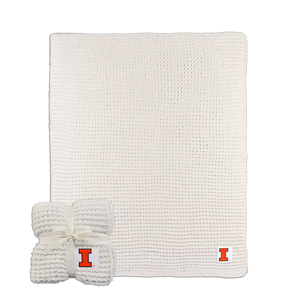 Illinois Cable Knit Throw 50x60 - Logo Brands - Flyclothing LLC