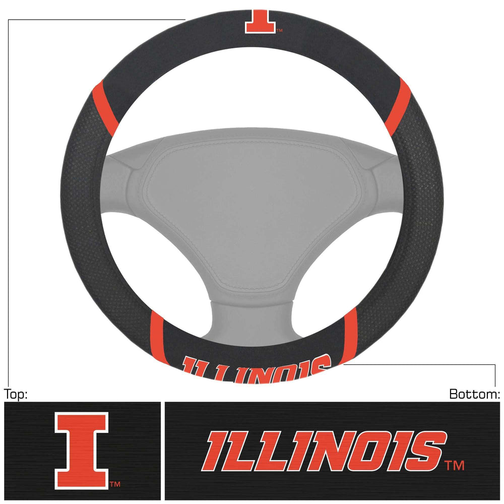 University of Illinois Steering Wheel Cover - Logo Brands - Flyclothing LLC