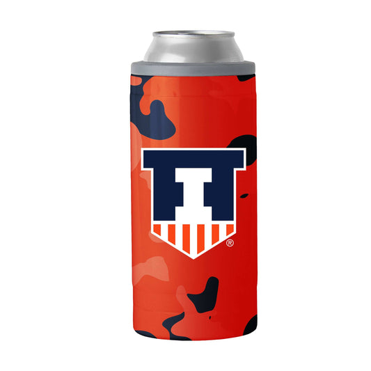 Illinois Camo Swagger 12oz Slim Can Coolie - Logo Brands - Flyclothing LLC