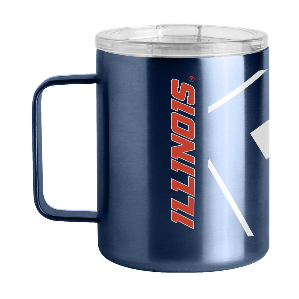 Illinois 15oz Hype Navy Stainless Steel Mug - Logo Brands - Flyclothing LLC