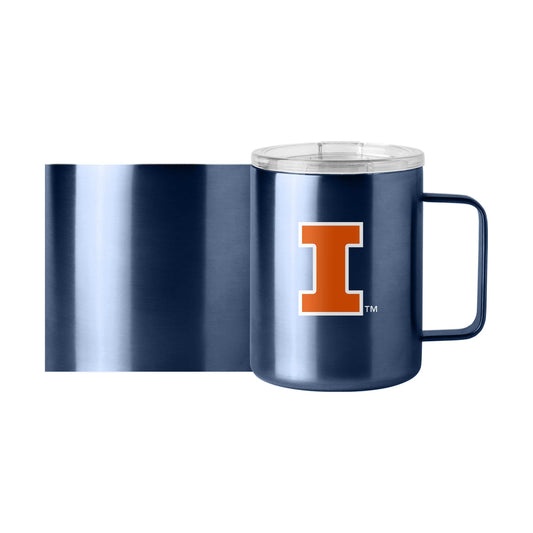 Illinois Navy 15oz Swagger Stainless Steel Mug - Logo Brands - Flyclothing LLC