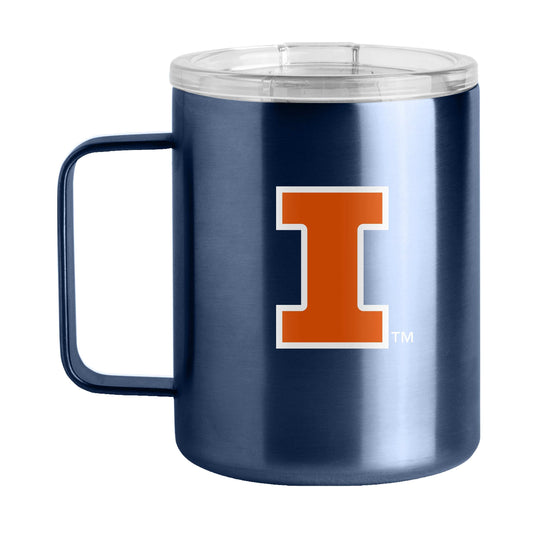 Illinois Navy 15oz Swagger Stainless Steel Mug - Logo Brands - Flyclothing LLC