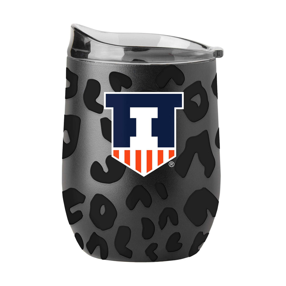 Illinois Leopard 16oz Black Powdercoat Curved Beverage - Logo Brands - Flyclothing LLC