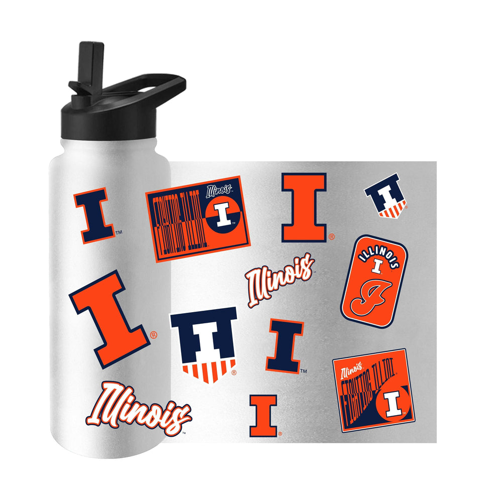 Illinois 34oz White Dreamweave Quencher Bottle - Logo Brands - Flyclothing LLC