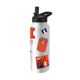 Illinois 34oz White Dreamweave Quencher Bottle - Logo Brands - Flyclothing LLC