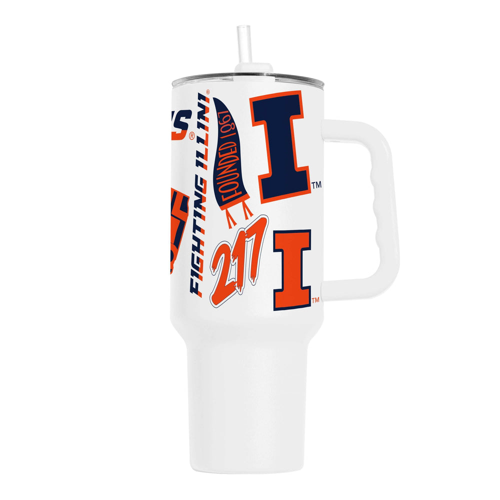 Illinois 40oz Native Powder Coat Tumbler - Logo Brands - Flyclothing LLC