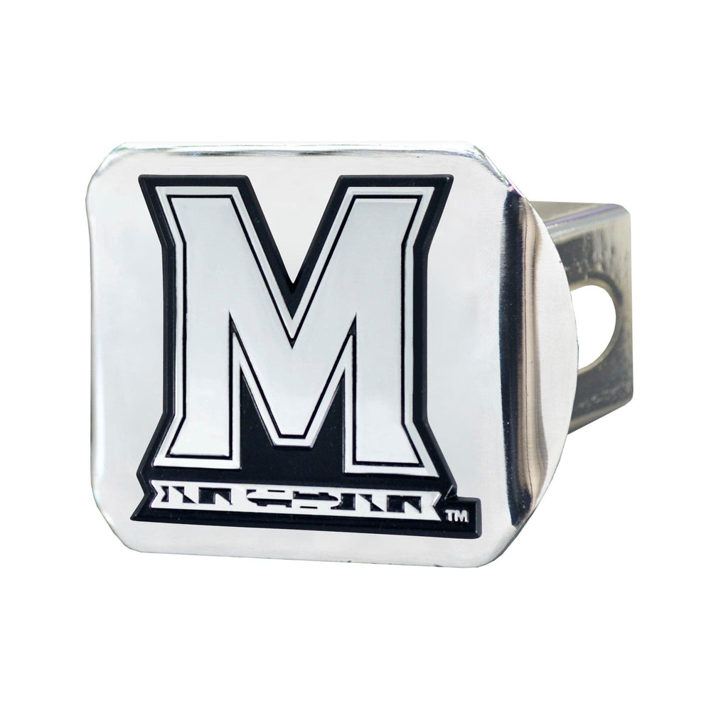 Maryland Terrapins Chrome Metal Hitch Cover with Chrome Metal 3D Emblem - Maryland
