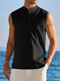 Men's Full Size Button Detail Tank Plus Size - Trendsi