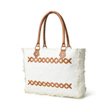 Urban Zigzag Canvas Shopper's Tote - Classy Leather Bags - Flyclothing LLC