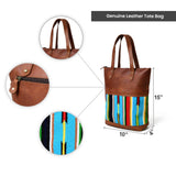 Multicoloured Leather Tote Bag - Classy Leather Bags - Flyclothing LLC