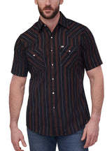Men's Ely Cattleman Short Sleeve Stripe Western Snap Shirt - Ely Cattleman - Flyclothing LLC