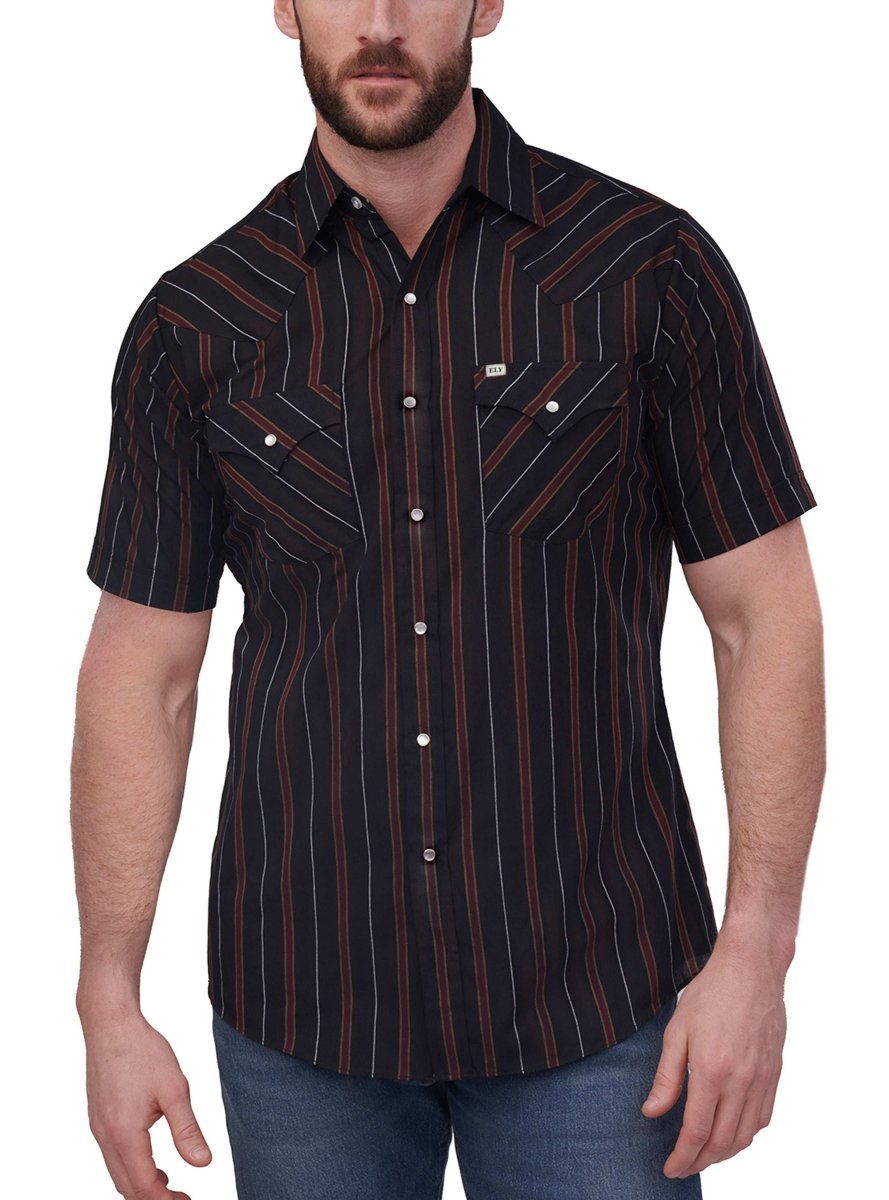 Men's Ely Cattleman Short Sleeve Stripe Western Snap Shirt - Ely Cattleman - Flyclothing LLC