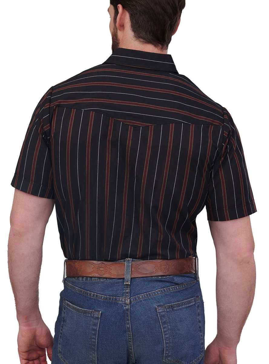 Men's Ely Cattleman Short Sleeve Stripe Western Snap Shirt - Ely Cattleman - Flyclothing LLC