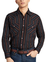 Men's Ely Cattleman Long Sleeve Stripe Western Snap Shirt - Ely Cattleman - Flyclothing LLC