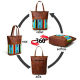 Multicoloured Leather Tote Bag - Classy Leather Bags - Flyclothing LLC