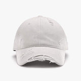 Distressed Adjustable Cotton Hat - Trendsi - Flyclothing LLC