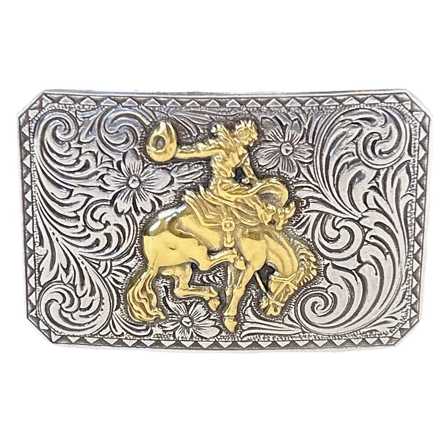 Rockmount Ranch Wear Buckin' Bronco Rectangle Western Belt Buckle - Rockmount Clothing - Flyclothing LLC