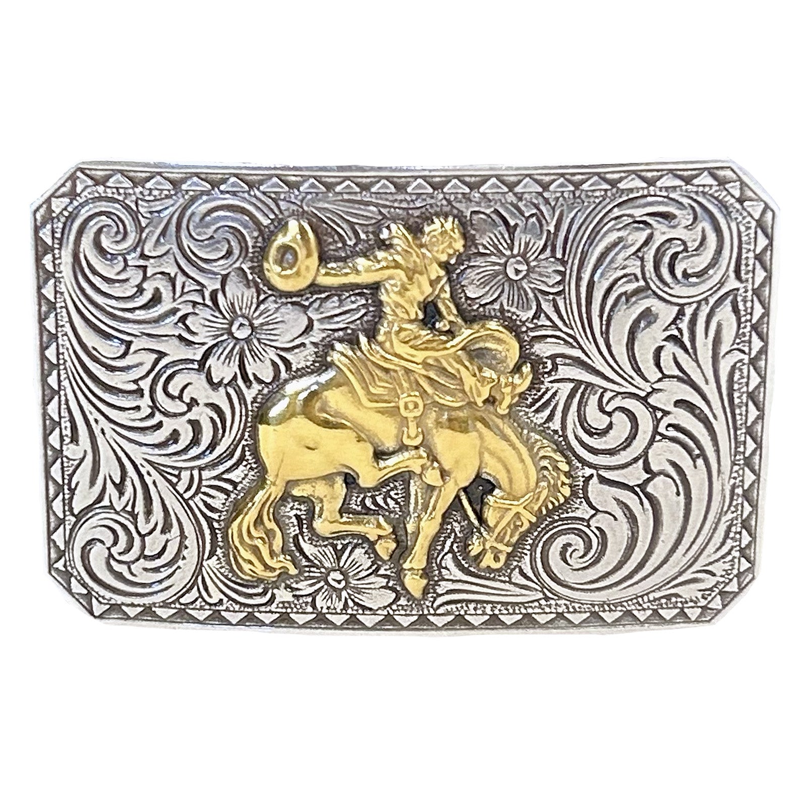 Rockmount Ranch Wear Buckin' Bronco Rectangle Western Belt Buckle - Rockmount Clothing - Flyclothing LLC