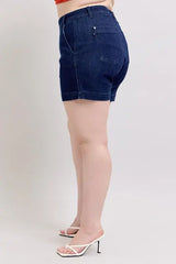 Judy Blue Full Size High Waist Denim Shorts Plus Size - Trendsi - Flyclothing LLC
