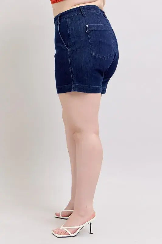 Judy Blue Full Size High Waist Denim Shorts Plus Size - Trendsi - Flyclothing LLC