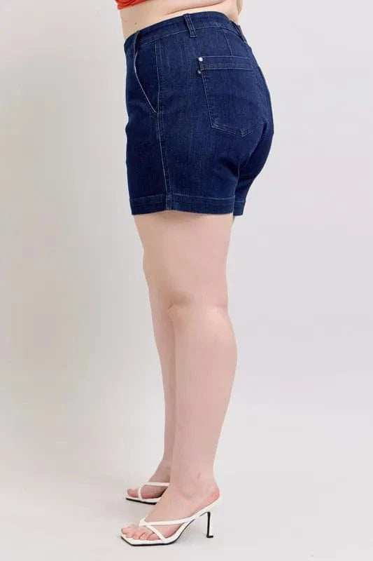 Judy Blue Full Size High Waist Denim Shorts Plus Size - Trendsi - Flyclothing LLC