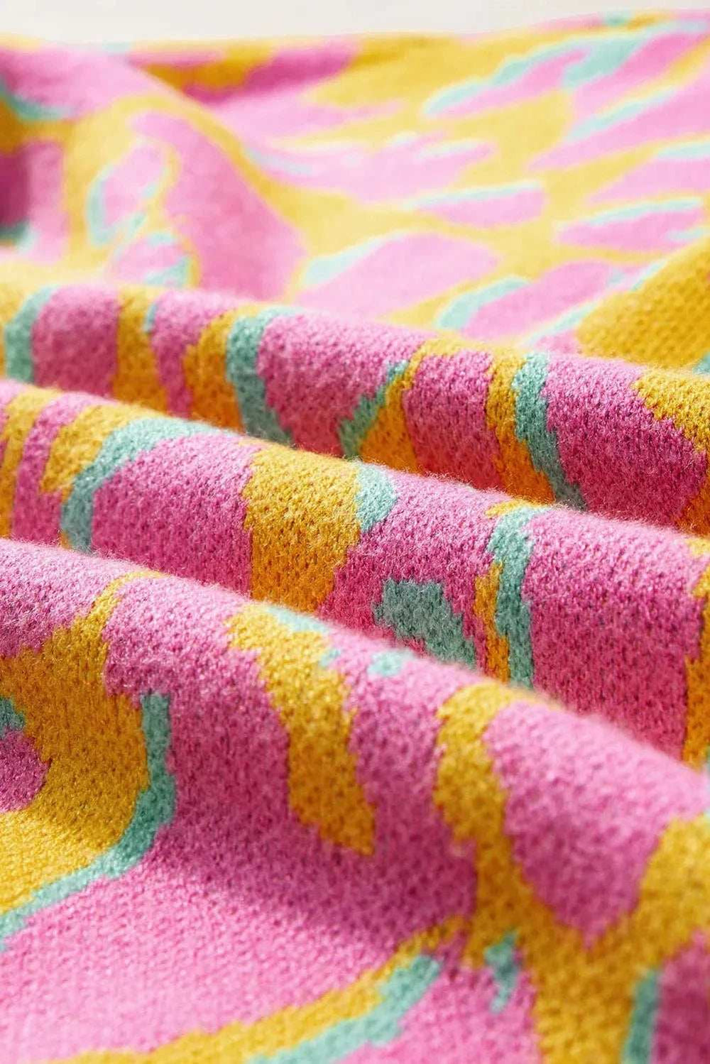 Contrast Round Neck Long Sleeve Sweater - Trendsi - Flyclothing LLC