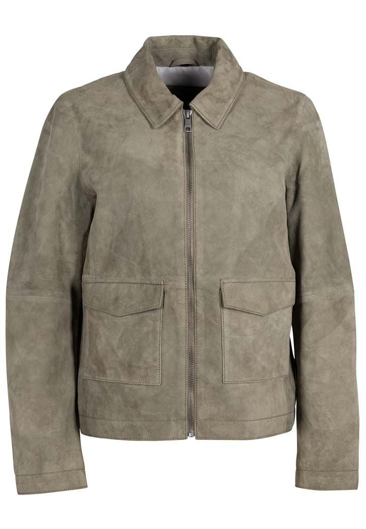 Yaima CF Leather Jacket, Light Sage