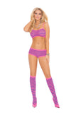 Elegant Memories Neon Pink/Neon Purple Cami, Booty Shorts & Knee Hi's 1548
