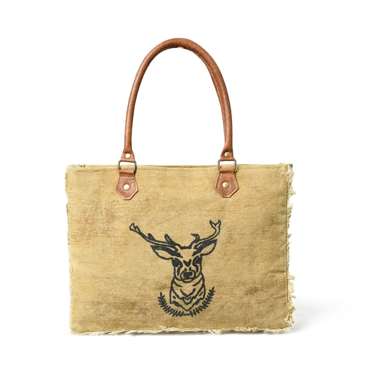 Nordic Charm Canvas Shoulder Tote Bag - Classy Leather Bags - Flyclothing LLC
