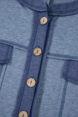 Placket Chest Pockets Short Sleeve Wide Leg Jumpsuit - Trendsi - Flyclothing LLC