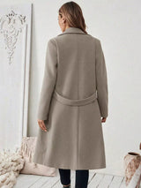 One Button Wool Blend Overcoat - Trendsi - Flyclothing LLC