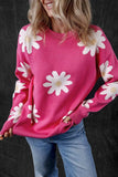 Daisy Round Neck Dropped Shoulder Sweater - Trendsi - Flyclothing LLC