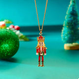 Christmas 18K Gold-Plated Nutcracker Pendant Necklace - Trendsi - Flyclothing LLC