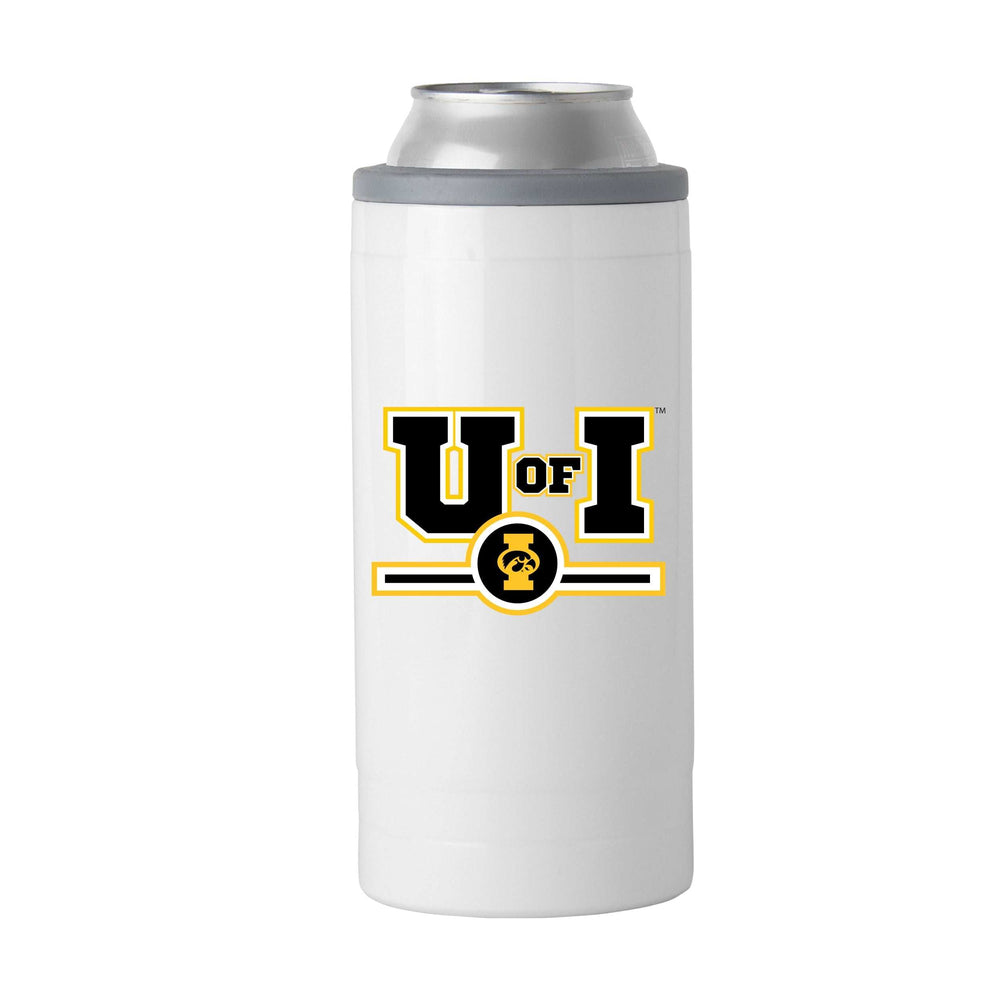 Iowa Letterman 12 oz Slim Can Coolie - Logo Brands - Flyclothing LLC