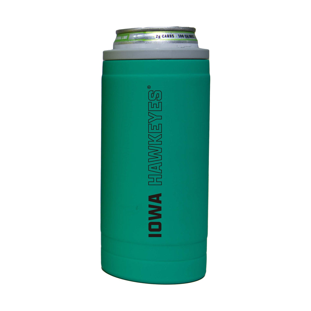 Iowa 12oz Optic Stacked Soft Touch Slim Coolie - Logo Brands - Flyclothing LLC