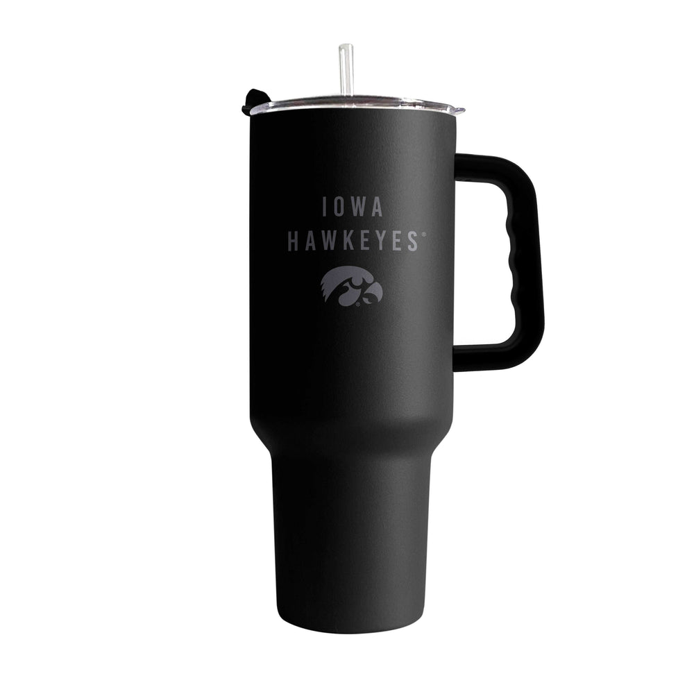 Iowa 40oz Black Tonal Powder Coat Tumbler - Logo Brands - Flyclothing LLC