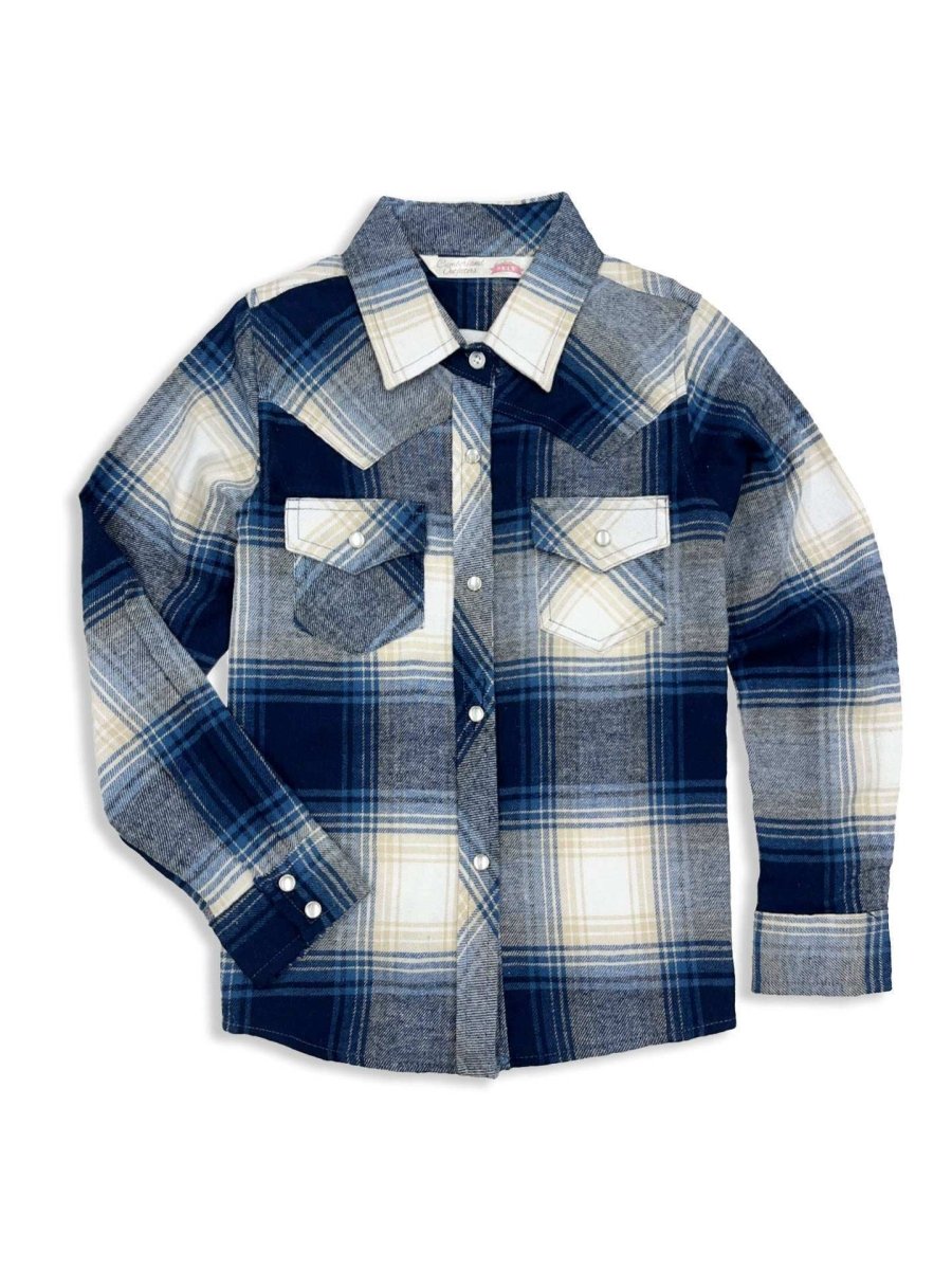 Girl's Ely Cattleman Plaid Flannel Western Snap Shirt - Ely Cattleman - Flyclothing LLC