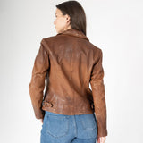 Naila RF Leather Jacket, Golden Brown
