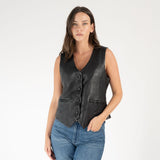 Kiralee RF Leather Vest, Black