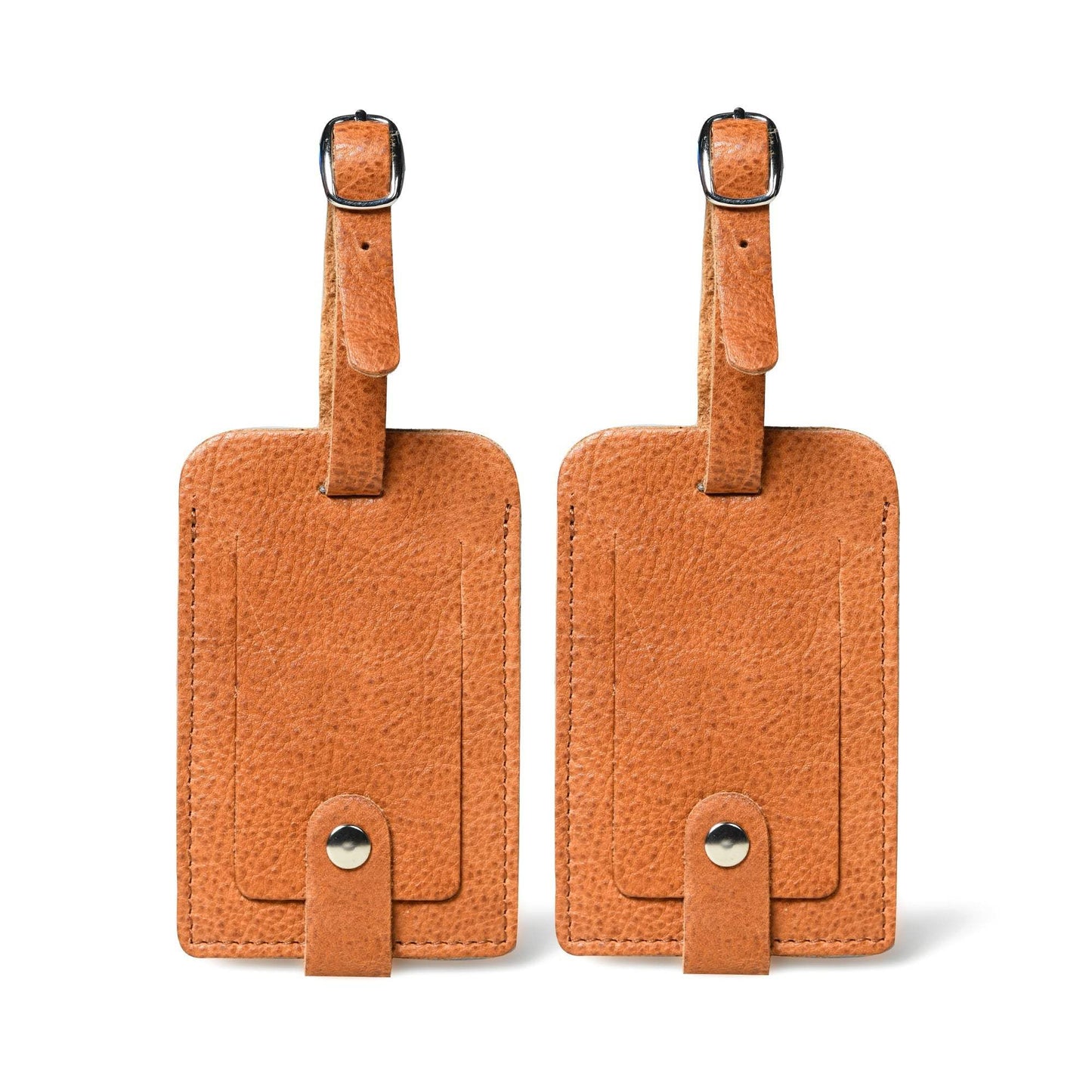 Tan Leather Luggage Tags Set - Classy Leather Bags - Flyclothing LLC