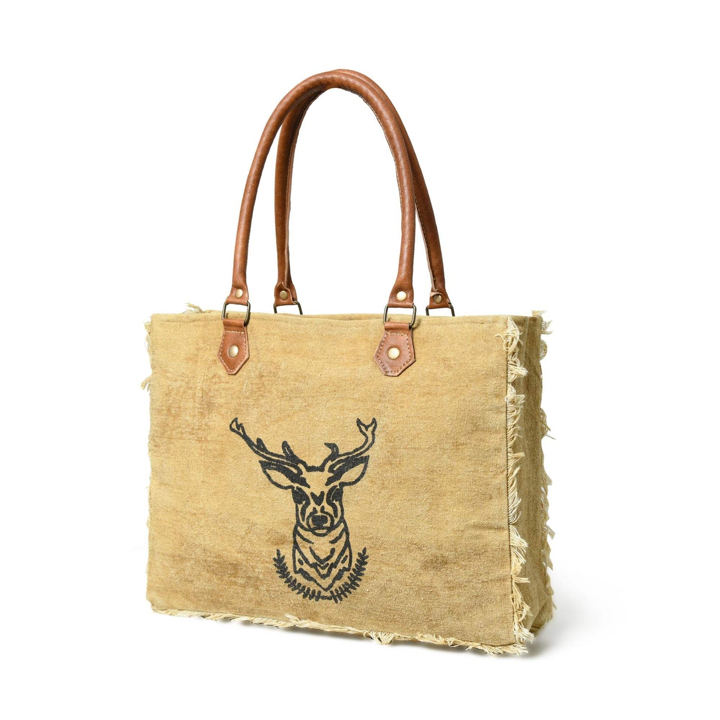 Nordic Charm Canvas Shoulder Tote Bag - Classy Leather Bags - Flyclothing LLC